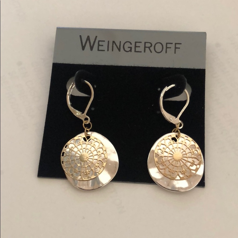Weingeroff earrings round gold and silver
